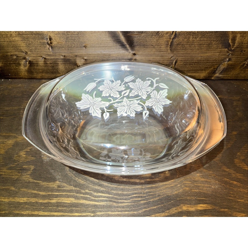 Princess House Fantasia Crystal 3QT Oval Covered Casserole Baking Dish w/ Lid